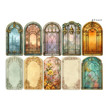 【9 月新品】20-147-0040 裁切用紙 幻想復古浪漫喫茶店