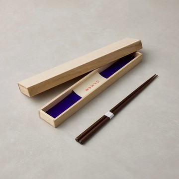 日本川上筷子 - 龜甲六角木筷 - 黑棕色 - 禮盒裝(23cm)