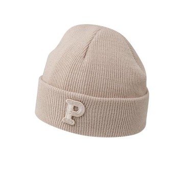 ins韓版簡約字母P標嬰兒針織毛線套頭帽秋冬小寶寶帽子保暖瓜皮帽