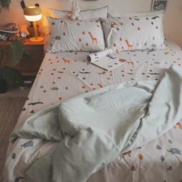 動物森活 D1雙人床包三件組 100%精梳棉(60支) 台灣製 棉床本舖