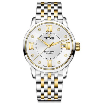 TITONI瑞士梅花錶 天星系列 83538S-099 經典羅馬腕錶/銀 40mm