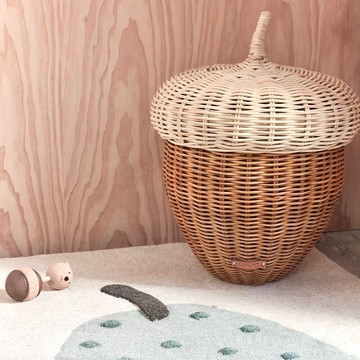 OYOY 造型手工藤編收納籃 / 橡果