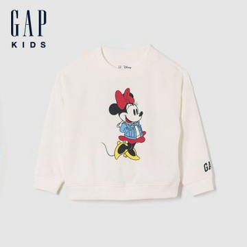【GAP】Gap × Disney迪士尼嬰兒及幼兒VintageSoft毛圈布運動衫-米白(736465)