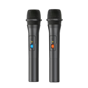 ANTIAN 萬能無線一拖二款麥克風 唱歌/直播 K歌音響喇叭話筒麥克風 家用KTV唱歌麥克風  V16U  黑色