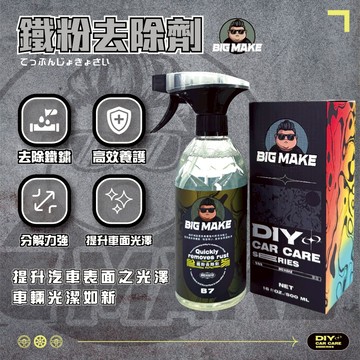 【BIG MAKE】鐵粉去除劑 鋁圈清潔劑 500ML 輪框清潔劑 鐵粉清潔劑 鐵鏽去除劑 除鐵粉【B7】