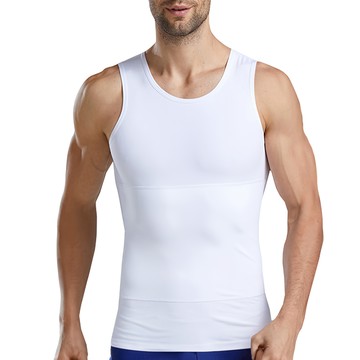 Charmen 高彈束胸收腹無袖塑身衣 舒適彈力親膚透氣  L  白色