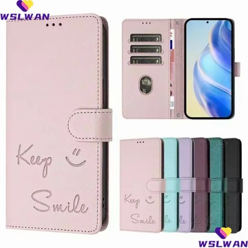 強磁掀蓋插卡微笑皮套 OPPO FindX9Ultra X9SPro X8S+ X8 X7 X6 X5 附帶掛繩 手機殼