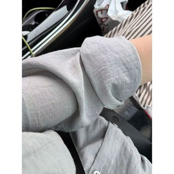 【佈小九】👚有貨👚 涼感冰絲高級灰防曬襯衫女夏季輕薄飄逸休閒遮肉百搭長袖襯衣外穿 極簡女襯衫 百搭襯衫 休閒襯衫 上