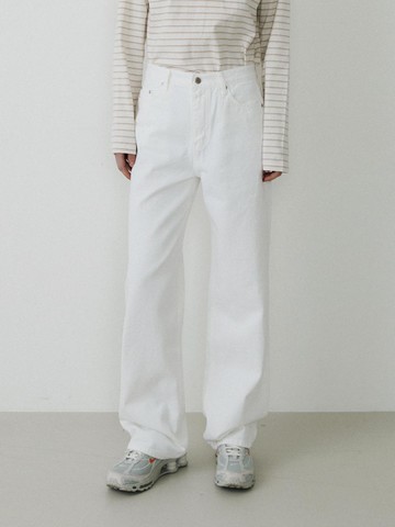 Loose Fit Cotton Wide Pants [Ivory]