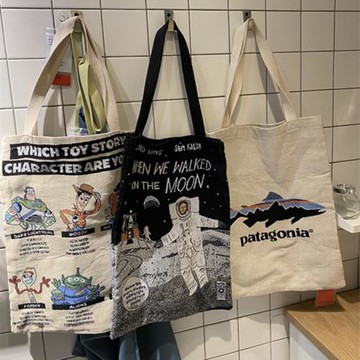 提花 購物袋創意藝術小清新韓國日本海浪 文藝 35X45