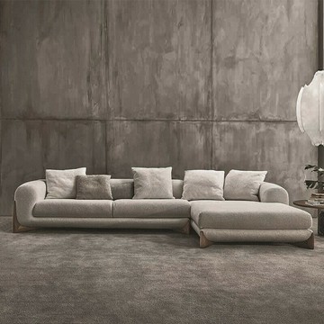 免運 納威侘寂風科技布藝沙發實木北歐極簡設計師客廳現代輕奢轉角組合