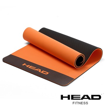 HEAD 環保TPE雙層瑜珈墊/運動墊12mm-經典橘