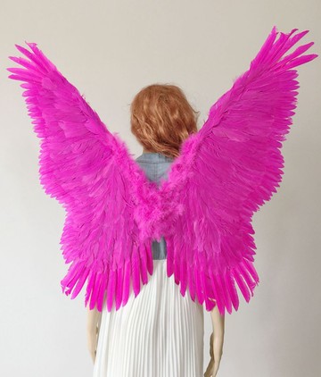 促銷彩色  蝴蝶翅膀 內衣走秀 羽毛天使寫真拍攝道具白色玫紅