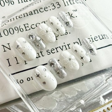 可隔日到貨！ 貝殼淚 純手工穿戴甲 蝴蝶結 閃鑽 可拆卸手工甲 光療甲片 美甲貼片 假指甲 指甲貼 韓國美甲