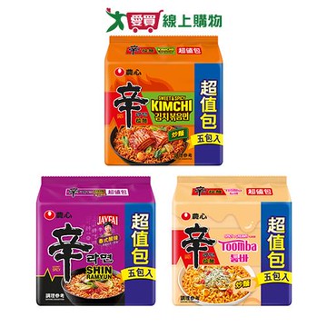 農心辛拉麵超值包袋麵系列(泰式酸辣/辣白醬/辣白菜)(5包/袋)【愛買】
