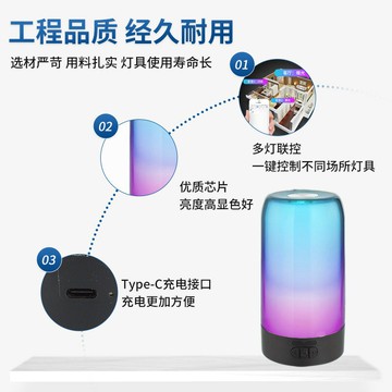 藍牙APP桌面高級感氛圍燈 定制七彩臥室床頭燈充插兩用小夜燈 pm6211