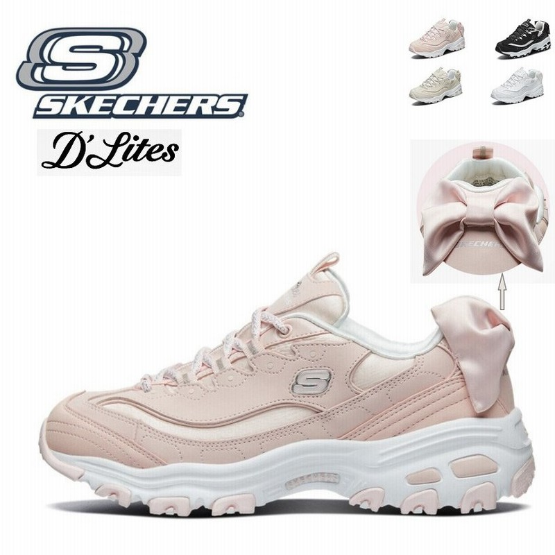 スケッチャーズ レディース スニーカー リボン Skechers 厚底 D Lites Dlt A パンダシューズ 蝶むすび ランニング シューズ 靴 新作 白い靴 通販 Lineポイント最大0 5 Get Lineショッピング