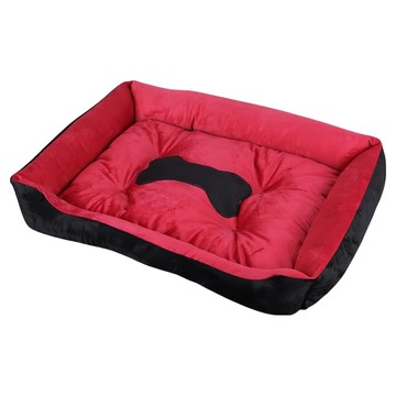 小骨頭寵物床  黑色 + 紅色  XS(50 x 40 x 15cm)  1個