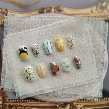 😍加一出品😍穿戴甲可愛手工手繪流行捏捏貓眼短款ins風預定美甲甜美可愛精緻穿戴甲 WMDP