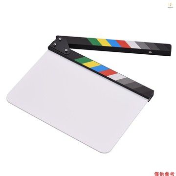 30 * 24 厘米/ 12 * 9 英寸亞克力電影隔板電影導演拍板板石板切割動作場景空白拍板幹擦帶彩色棒 T1V