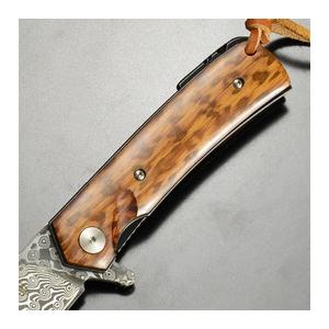 BNB KNIVES 折りたたみナイフ SNAKEWOOD FLIPPER ダマスカス BNB388101S