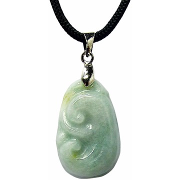 如意飄綠花滿青 天然A貨翡翠玉石吊墜子項鍊PP13