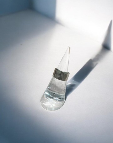 雅致霧面波紋戒指