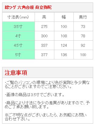 仏像 ご本尊 総ツゲ 六角台座 舟立弥陀 唐草 金泥書 ４寸 仏壇用