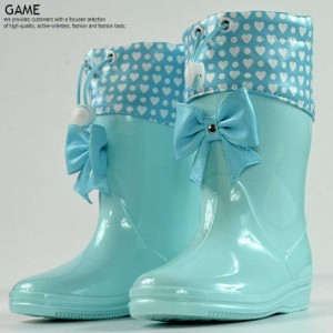 レインブーツ キッズ 長靴 キッズ 女の子 ブーツ キッズ Game ゲーム リボン サックス 水色 779 Y Ko 通販 Lineポイント最大4 0 Get Lineショッピング