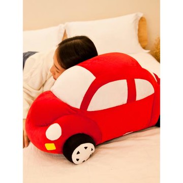 紅色小汽車毛絨玩具兒童床上抱枕玩偶公仔布娃娃創意男孩生日禮物