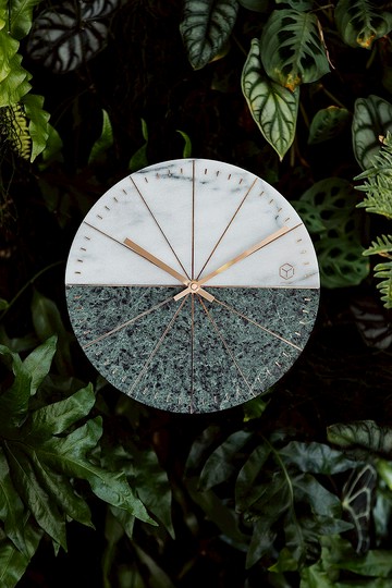 【奇鈺家居】一片大理石鐘風格家居飾品蛇紋石