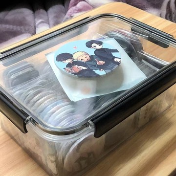 吧唧收納盒 （塔塔周邊）全密封 防潮 滴水不漏密封盒 吧唧專用 穀子透明盒 翻蓋式收納盒sn