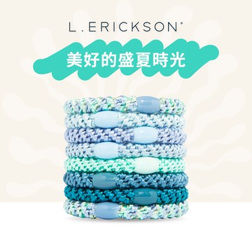 快速出貨⚡HAVE A NICE DAY~【L. ERICKSON 官方旗艦】粗版 彈力髮圈 8入 〈淺海藍〉