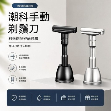 🚚小麥有品＋巡速出貨⚡潮科手動剃鬚刀男士手動刮鬍刀雙面刀片老式刮鬍子刀刮臉刀可調節 23FDR