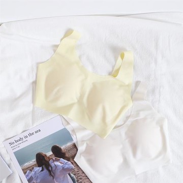 無痕文胸無鋼圈薄款背心式圓領少女內衣隱形小胸平胸學生胸罩隱形