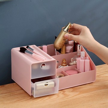 家用塑料臥室衛生間防水化妝品收納盒宿舍化妝刷白色抽屜式置物架