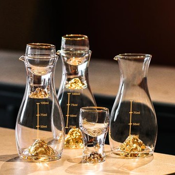 寶汀頓高檔金山白酒杯分酒器水晶玻璃一口杯酒具一壺一杯套裝酒盅