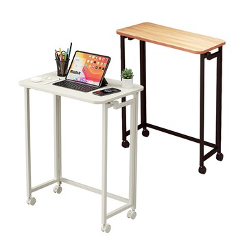 【慢慢家居】3秒摺-60長可移動摺疊書桌電腦桌邊桌摺疊桌60長-白色