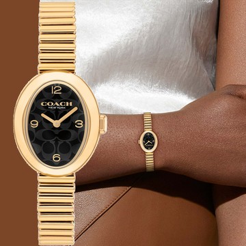 COACH Sammy CC Logo 名模時尚伸縮鍊帶女錶-22mm(CO14504571)