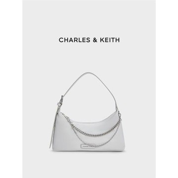 (免運)CHARLES&KEITH夏季女包CK2-20271470時尚鏈條尼龍拉鏈單肩腋下包