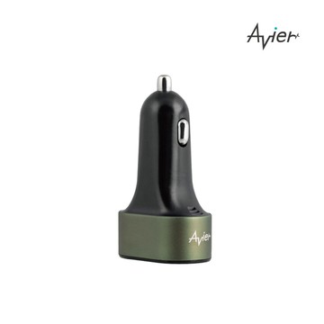 Avier COLOR MIX 42W 智能三孔 車用充電器 DG森木綠 / 42W / AVCCCA42DG