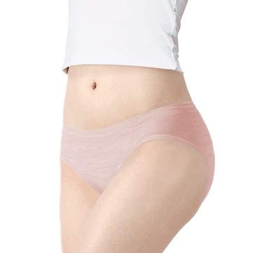 【高衩花紗】抗菌無縫內褲-中低腰 - L / 裸粉