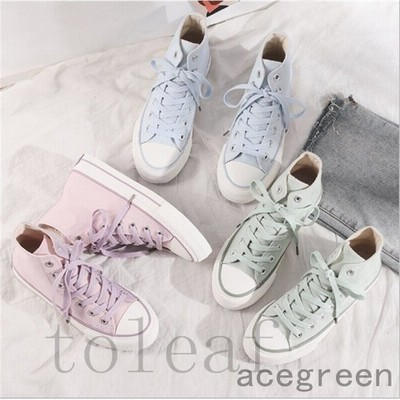スニーカーレディースシューズ靴ハイカットローカットキャンバススニーカーパステルカラーおしゃれかわいいシンプルフラットシューズぺたんこラ 通販 Lineポイント最大get Lineショッピング