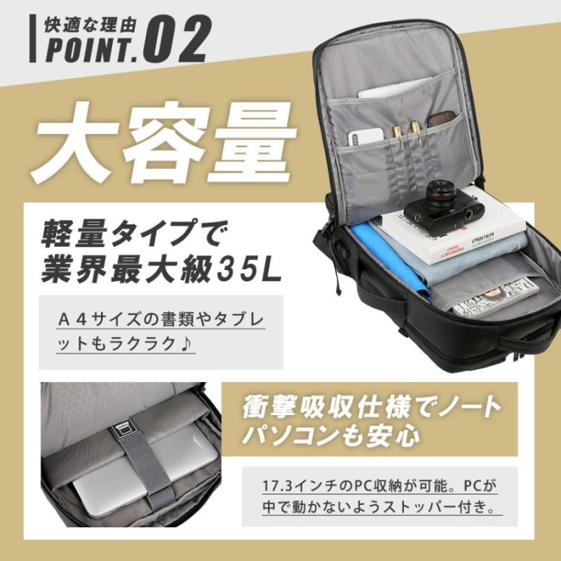 ビジネス リュック メンズ 薄型 軽量 防水 3WAY A4 サイズ ノートPC 17