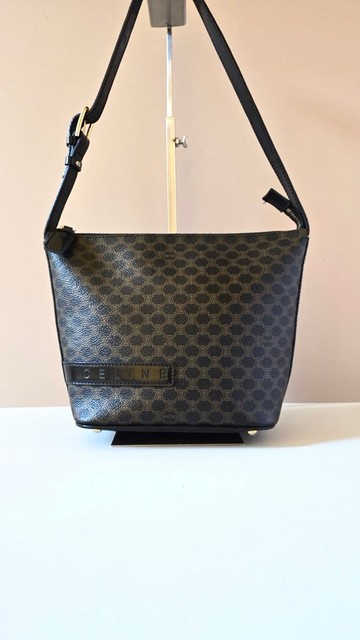 中古包 Celine黑色老花飯盒包 腋下包 側背包 單肩包 二手古董包