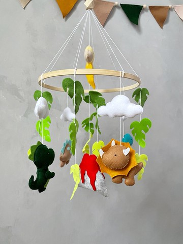 恐龍床鈴 恐龍嬰兒床 床飾 恐龍音樂吊鈴 嬰兒床 吊飾 新生兒禮物