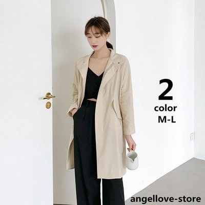 トレンチコート レディース スプリングコート 膝丈 ミディア丈 春コート ロングコート カーディガン Uvカット アウター 春物 春服 リネン 通販 Lineポイント最大get Lineショッピング