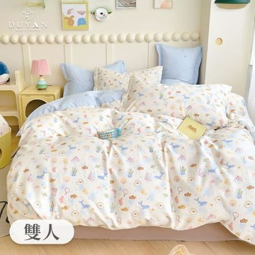 【DUYAN 竹漾】精梳純棉四件式被套床包組 海洋拾光 台灣製(雙人)