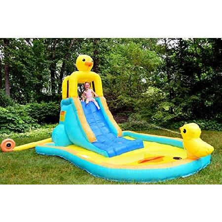 Bounceland Ducky Splash Water Slide with Pool, 16.2 ft L x 10 ft W x 8.6 ft H, UL Strong Blower Included, Splash Pool, Safe Climbing Wall, 7.38 ft Fun