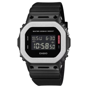 CASIO G-SHOCK 現代工業風 金屬紋理錶圈 黑 GM-5600BM-1_43.2mm